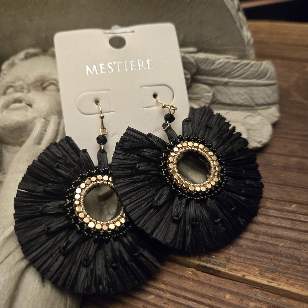 Black and Gold Statement Earrings